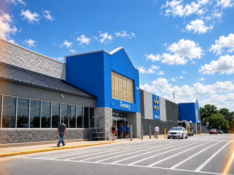 The Greensburg Walmart, where the AVCC office is located — grocery entrance with blue exterior panels
